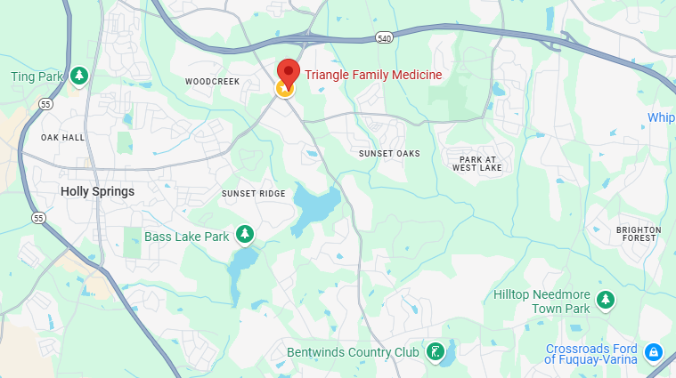 Google Map of 5233 Sunset Lake Rd, Holly Springs, NC